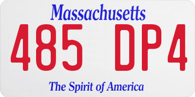 MA license plate 485DP4