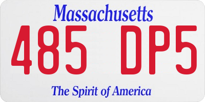 MA license plate 485DP5