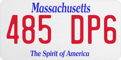 MA license plate 485DP6