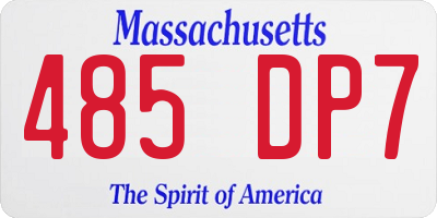 MA license plate 485DP7