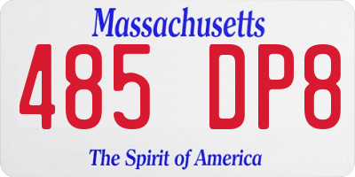 MA license plate 485DP8