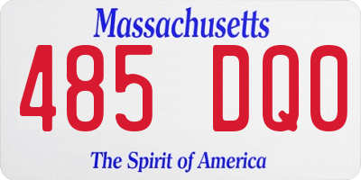 MA license plate 485DQ0
