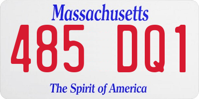 MA license plate 485DQ1