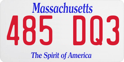 MA license plate 485DQ3