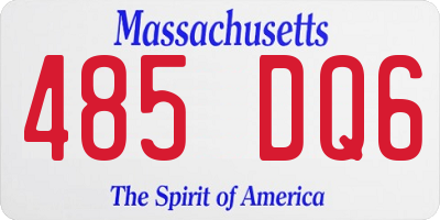 MA license plate 485DQ6