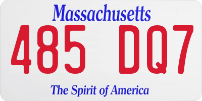 MA license plate 485DQ7