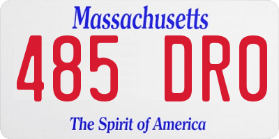 MA license plate 485DR0