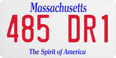 MA license plate 485DR1