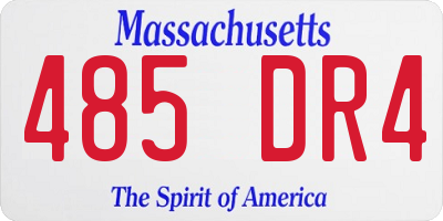 MA license plate 485DR4