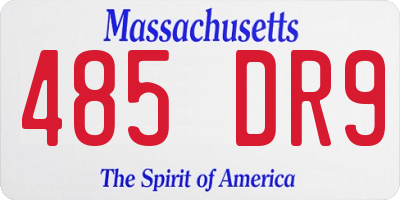 MA license plate 485DR9