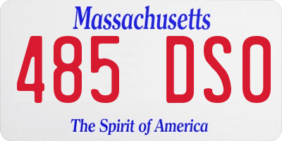 MA license plate 485DS0