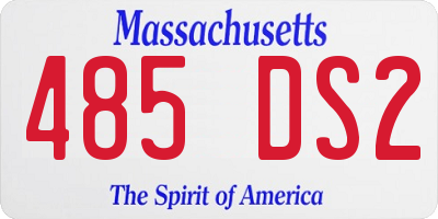 MA license plate 485DS2