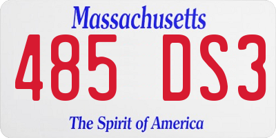 MA license plate 485DS3