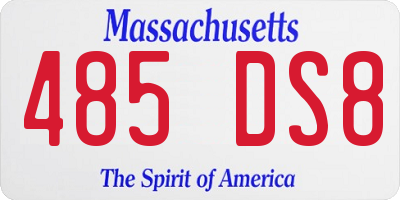 MA license plate 485DS8