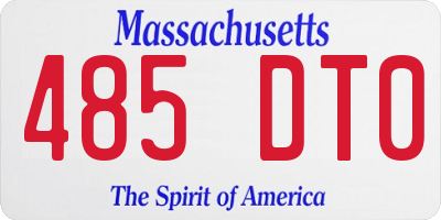 MA license plate 485DT0