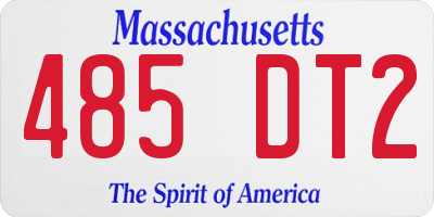 MA license plate 485DT2