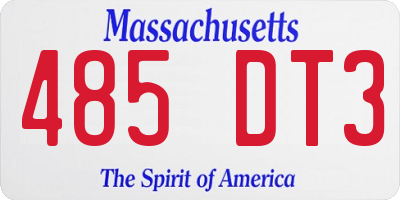 MA license plate 485DT3