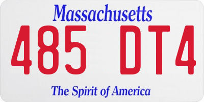 MA license plate 485DT4