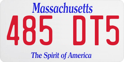 MA license plate 485DT5