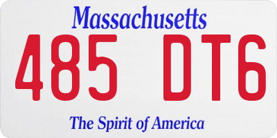 MA license plate 485DT6