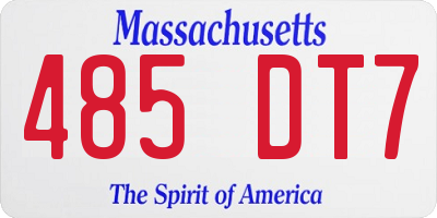 MA license plate 485DT7