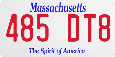 MA license plate 485DT8