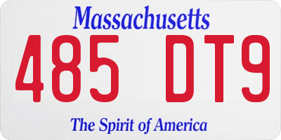 MA license plate 485DT9