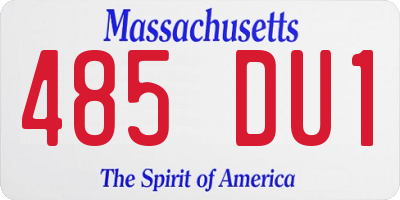 MA license plate 485DU1