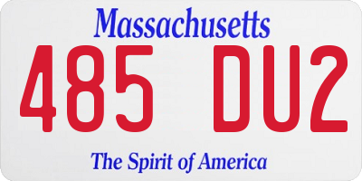 MA license plate 485DU2