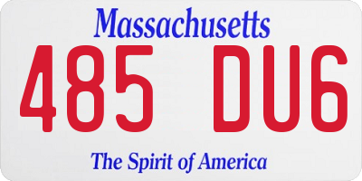 MA license plate 485DU6