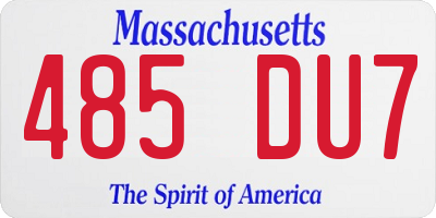MA license plate 485DU7