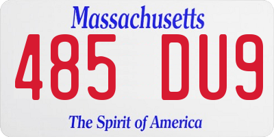 MA license plate 485DU9