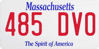 MA license plate 485DV0