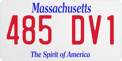 MA license plate 485DV1