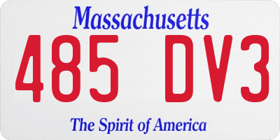 MA license plate 485DV3