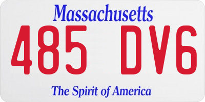 MA license plate 485DV6
