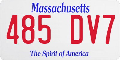 MA license plate 485DV7
