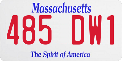 MA license plate 485DW1