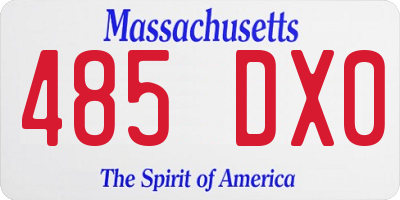 MA license plate 485DX0