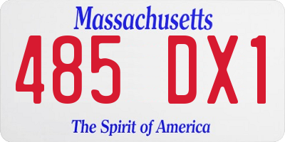 MA license plate 485DX1