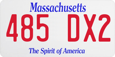 MA license plate 485DX2