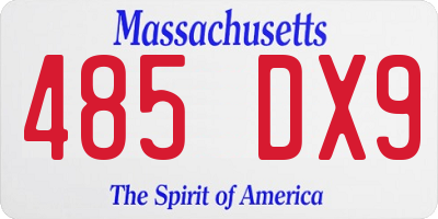 MA license plate 485DX9