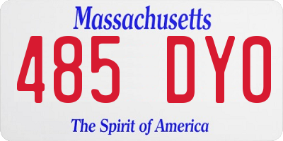 MA license plate 485DY0