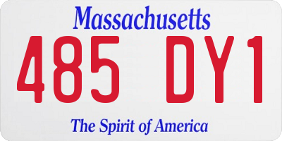 MA license plate 485DY1