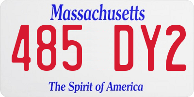 MA license plate 485DY2