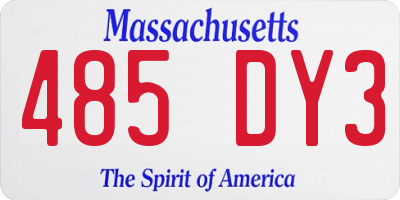 MA license plate 485DY3