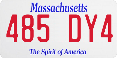 MA license plate 485DY4