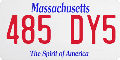 MA license plate 485DY5