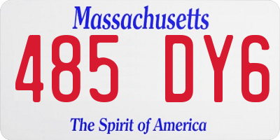 MA license plate 485DY6