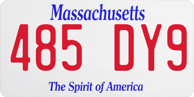 MA license plate 485DY9